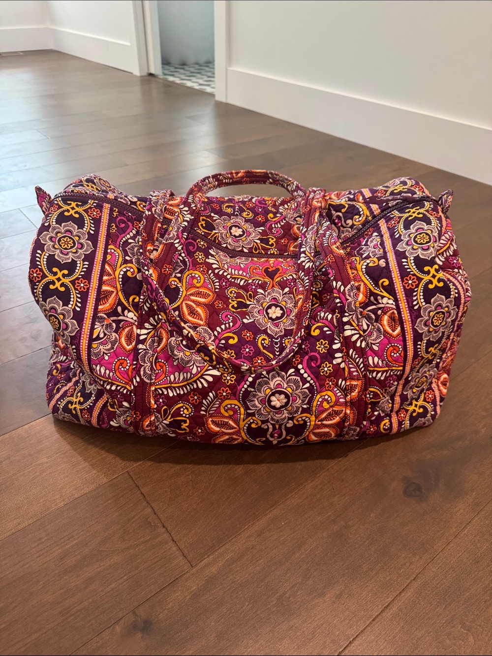 Vera Bradley Quilted Floral Travel Duffel Bag